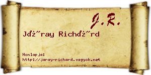 Járay Richárd névjegykártya